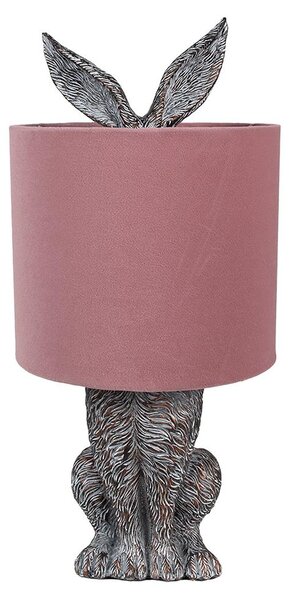Clayre & Eef Lampada da tavolo Coniglio Ø 20x43 cm Marrone Rosa Poliresina