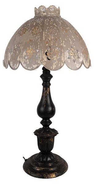 Clayre & Eef Lampada da tavolo Ø 41x75 cm Nero Grigio Metallo