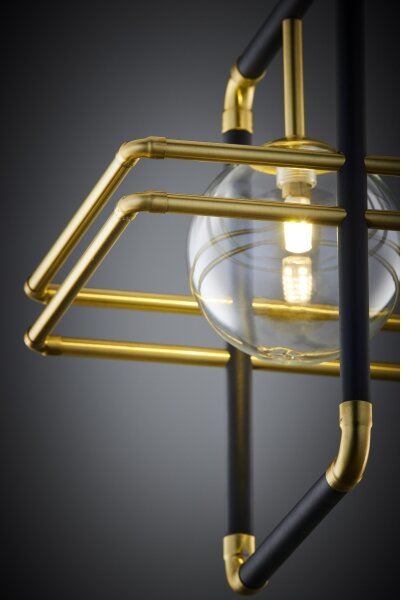 Jupiter 2028 - Lampadario a sospensione con filo FIORI 1xG9/10W/230V nero/oro/limpido
