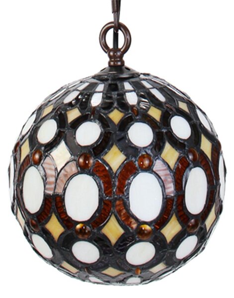 Clayre & Eef lampada a sospensione Tiffany Ø 20x116 cm in metallo giallo