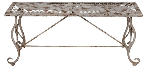 Panchina da giardino Clayre & Eef 105x35x44 cm Bianco Marrone Metallo