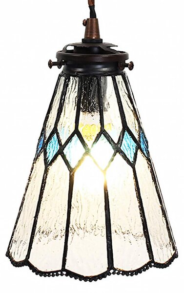 Clayre & Eef lampada a sospensione Tiffany Ø 15x115 cm Vetro trasparente