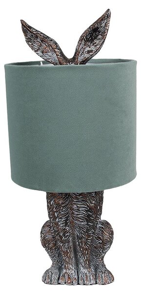 Clayre & Eef Lampada da tavolo Rabbit Ø 20x43 cm Marrone Verde Poliresina