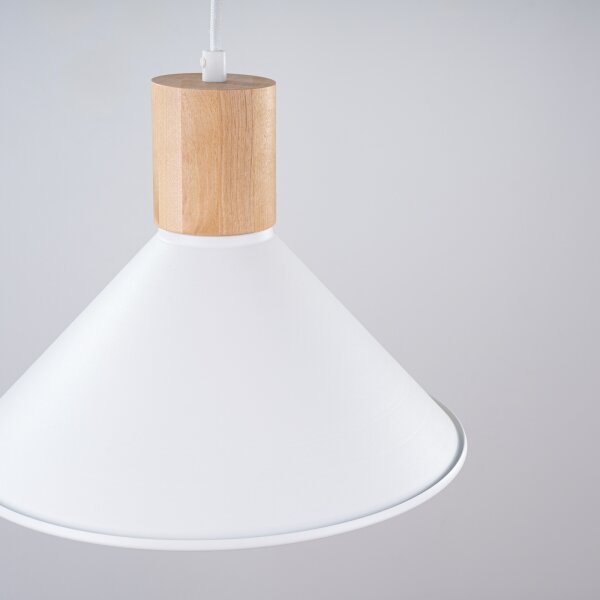 Sollux SL.1319 - Lampadario a sospensione con filo JAGA 1xE27/15W/230V diametro 30 cm bianco
