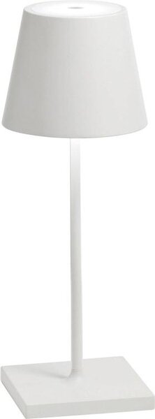 Zafferano Lampada a led da tavolo Poldina Pro Mini Bianca ricaricabile e dimmerabile con batteria fino a 12 ore