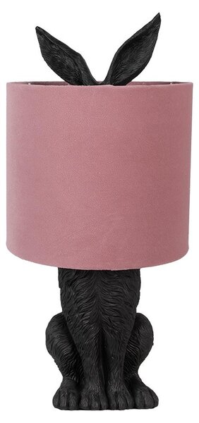 Clayre & Eef Lampada da tavolo Rabbit Ø 20x43 cm Nero Rosa Plastica