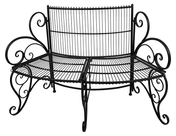 Panchina da giardino Clayre & Eef 134x54x92 cm in metallo nero