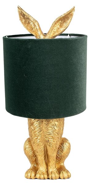 Clayre & Eef Lampada da tavolo Rabbit Ø 20x43 cm Poliresina verde color oro