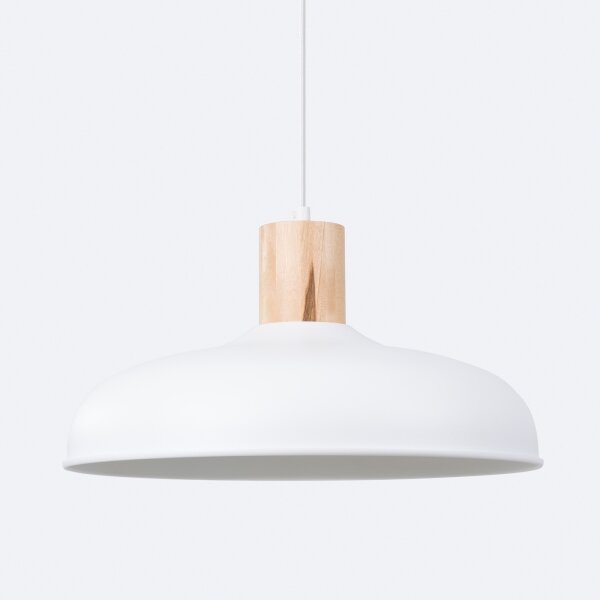 Sollux SL.1323 - Lampadario a sospensione con filo INDY 1xE27/15W/230V diametro 38 cm bianco