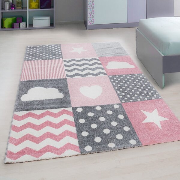 Tappeto per bambini rosa e grigio 120x170 cm Kids - Ayyildiz Carpets