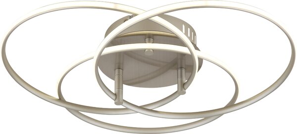 Plafoniera LED, alluminio, argento, bianco neutro, P 45,6 cm