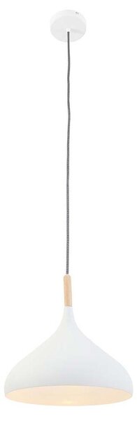 Lampada a sospensione - bianco - Bjorr - legno metallo - Ø 33cm - E27 - 7730W - Mexlite