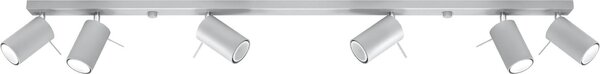 Lampada da soffitto RING 6L grigio 6xGU10 10W acciaio 16x6x118cm Sollux Lighting