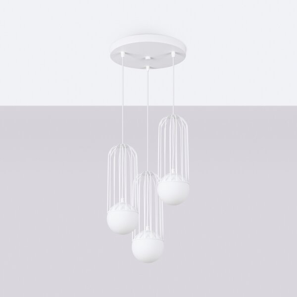 Sollux SL.1335 - Lampadario a sospensione con filo BRINA 3xG9/8W/230V bianco