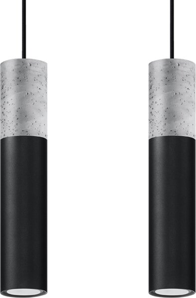 Lampada a sospensione VALERO nero-grigio 2xGU10x40W in cemento architettonico, dimensioni: 100x34x34 cm, IP20, Pure Lume