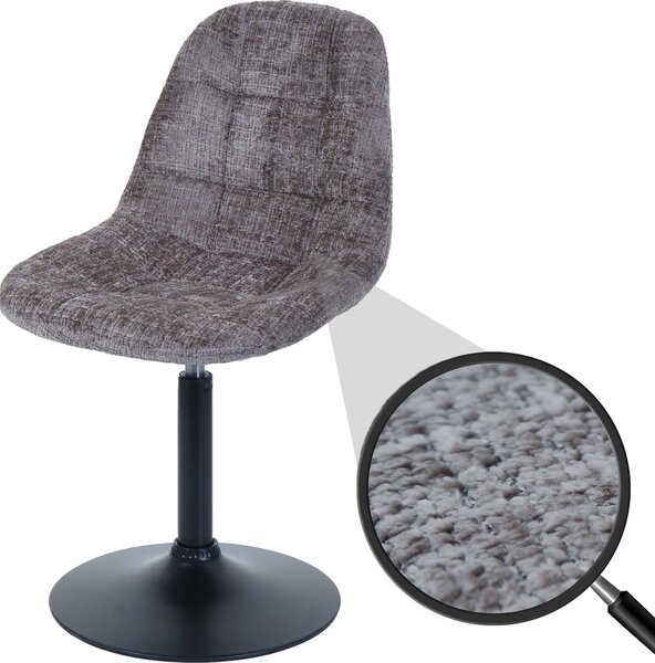 Sedia da pranzo HWC-A60, sedia da cucina girevole, acciaio Tessuto / ciniglia tessile (465g/m²) ~ marrone