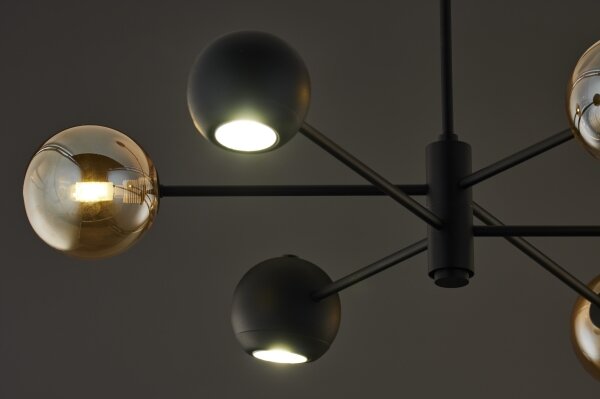Jupiter 1993 - Lampadario a sospensione con supporto rigido MOKA 3xGU10/10W/230V + 3xG9/10W/230V nero/beige