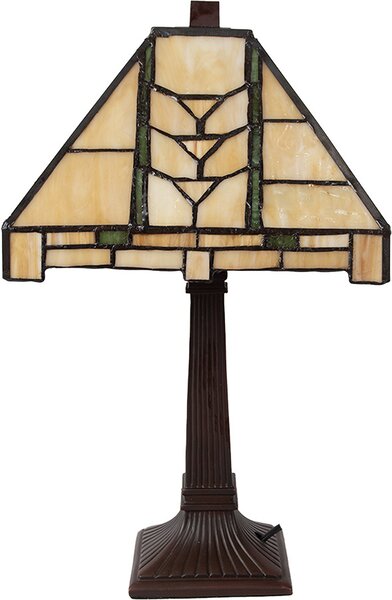 Lampada da tavolo Tiffany Clayre & Eef 23x23x38 cm in vetro beige