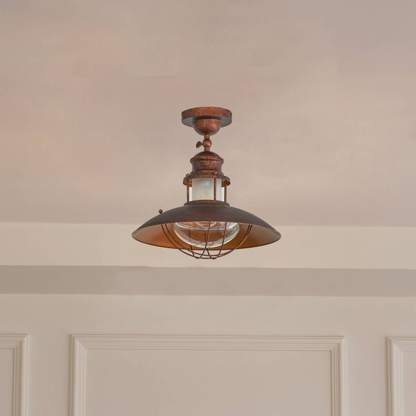 Plafoniera soffitto Louisanne Lindby, dimmerabile, Marrone / Ruggine, Cucina, Metallo, Marittimo, Plafoniera