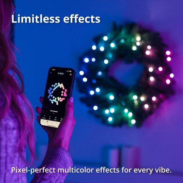 Twinkly GD20P4425P00 - LED RGB Dimmerabile Ghirlanda di Natale 50xLED diametro 60 cm Wi-Fi