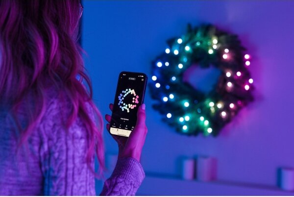 Twinkly GD20P4425P00 - LED RGB Dimmerabile Ghirlanda di Natale 50xLED diametro 60 cm Wi-Fi
