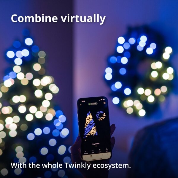 Twinkly GD20P4425P00 - LED RGB Dimmerabile Ghirlanda di Natale 50xLED diametro 60 cm Wi-Fi