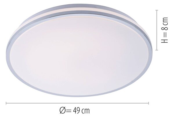 JUST LIGHT. GmbH Plafoniera Isabell, Cromo / Argento, Bagno, Plastica, Moderno, Plafoniera
