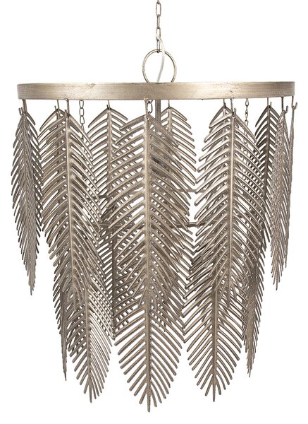 Lampada a sospensione Clayre & Eef Ø 42x52 cm Foglie di ferro grigio oro