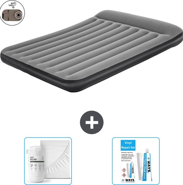 Materasso gonfiabile Bestway - 2 persone - 152 x 203 x 30 cm - Grigio - Accessori inclusi