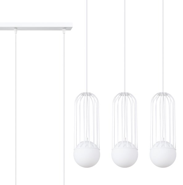 Sollux SL.1333 - Lampadario a sospensione con filo BRINA 3xG9/8W/230V bianco