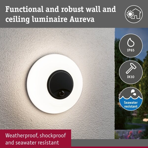 Paulmann 94956 - LED/20,5W IP65 dimmerabile applique da esterno AUREVA 230V