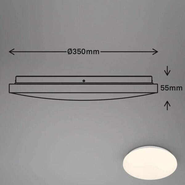 Briloner 3828-016-LED Plafoniera da soffitto per bagno con sensore WALK LED/24W/230V IP54, diametro 35 cm