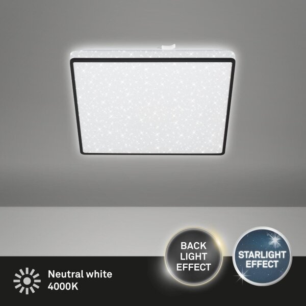Briloner 3748-415 - Plafoniera LED STAR SKY LED/15W/230V 27x27 cm nera