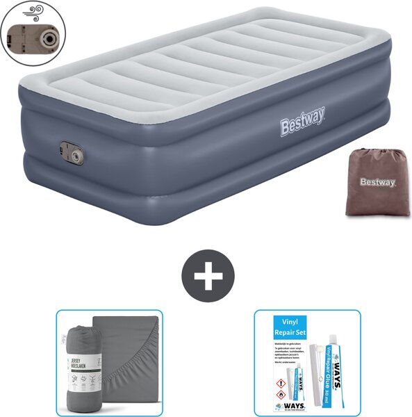 Materasso gonfiabile Bestway - 1 persona - 97 x 191 x 51 cm - Grigio - Accessori inclusi