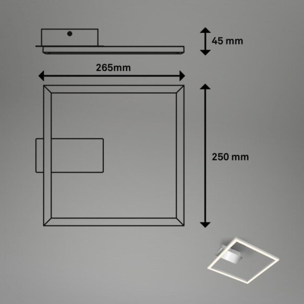 Briloner 3780-014-LED Plafoniera FRAME LED/14W/230V 26,5x25 cm cromo opaco