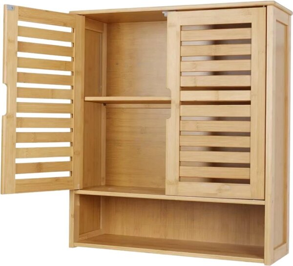 Bamboo Lavish - Pensile per bagno e cucina - Organizzatore multifunzionale in legno naturale