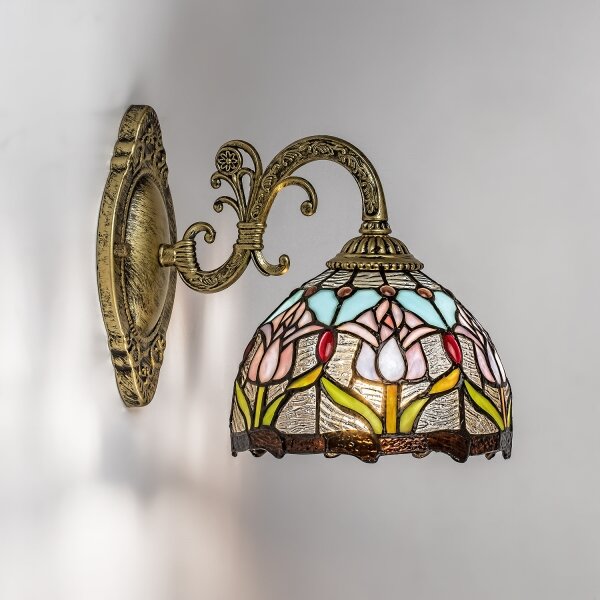 Brilagi - Lampada da parete Tiffany in vetro colorato LORAS 1xE27/40W/230V