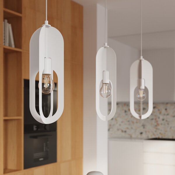 Sollux SL.1360 - Lampadario a sospensione con filo NICUS 1xE27/15W/230V bianco