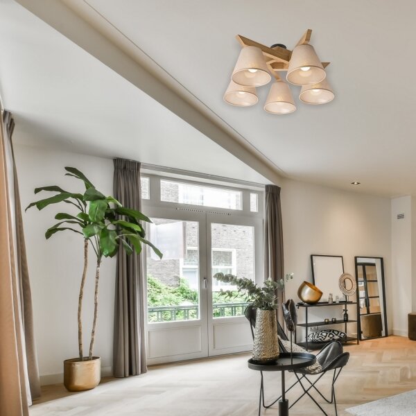 Plafoniera ANTONIO 5xE14/40W/230V rovere