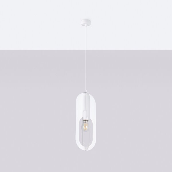 Sollux SL.1360 - Lampadario a sospensione con filo NICUS 1xE27/15W/230V bianco