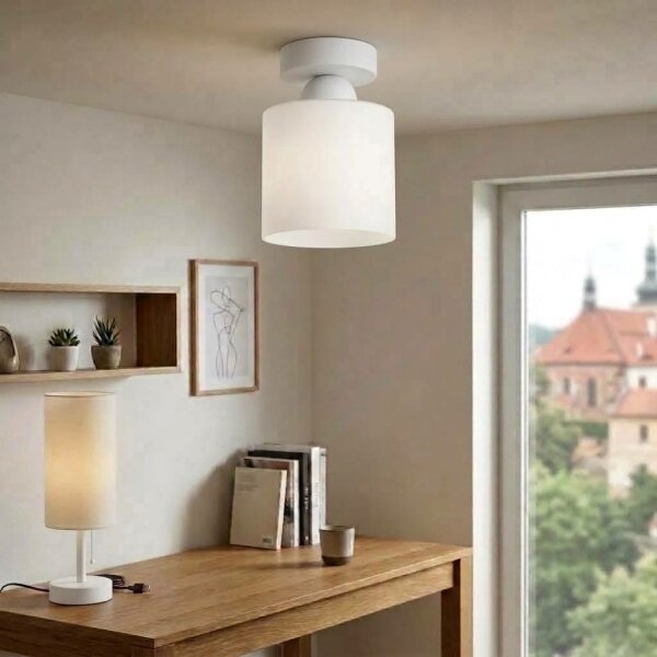 BRILAGI - Plafoniera LED RETRO GLASS 1xE27/60W/230V diam. 10 cm bianca