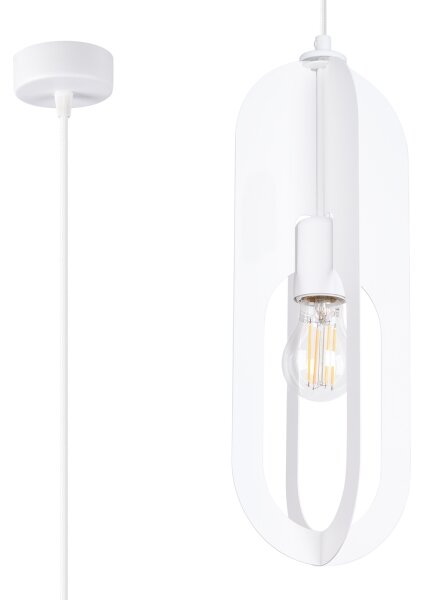 Sollux SL.1360 - Lampadario a sospensione con filo NICUS 1xE27/15W/230V bianco