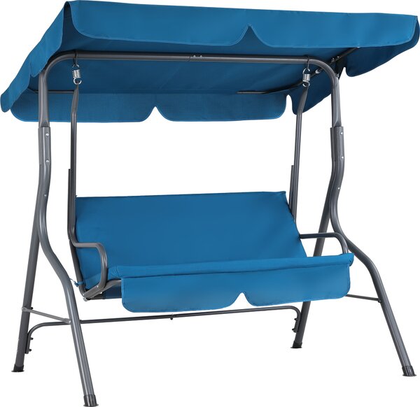 Casaria Dondolo Altalena da Giardino Hollywood 140x112x150cm 2 posti con Tettuccio Parasole Imbottito per Esterno