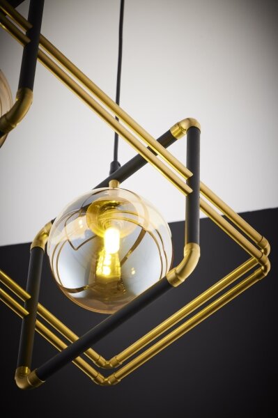 Jupiter 2026 - Lampadario a sospensione con filo FIORI 2xG9/10W/230V nero/oro/beige