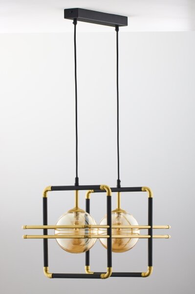 Jupiter 2026 - Lampadario a sospensione con filo FIORI 2xG9/10W/230V nero/oro/beige