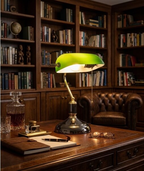 BRILAGI - Lampada da scrivania BANK OFFICE 1xE27/60W/230V nero/oro/verde