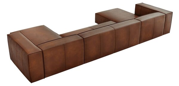 Divano angolare in pelle marrone cognac (a U) Madame - Windsor & Co Sofas