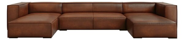 Divano angolare in pelle marrone cognac (a U) Madame - Windsor & Co Sofas