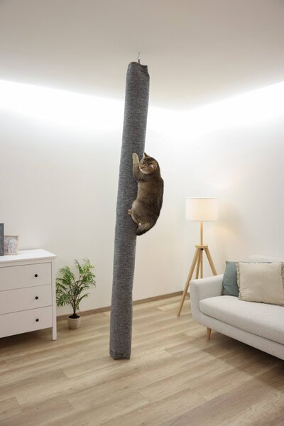 Sacco di arrampicata per gatti - KERBL - CARPET - 16 x 16 x 240 cm - Attacco al soffitto - Poliestere