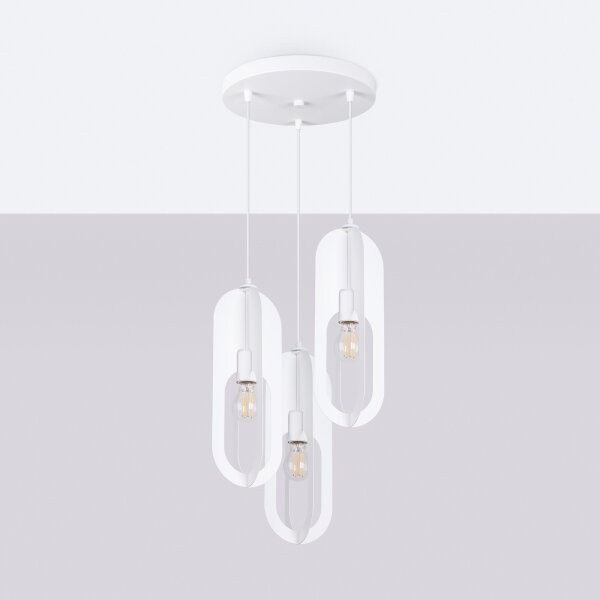 Sollux SL.1361 - Lampadario a sospensione con filo NICUS 3xE27/15W/230V bianco